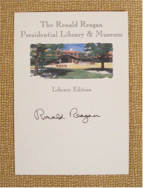 Ronald Reagan signed Library Bookplate