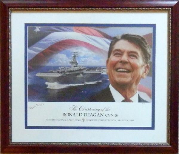 Nancy Reagan Signed and Numbered Limited Edition Print: The Christening of the Ronald Reagan CVN 76