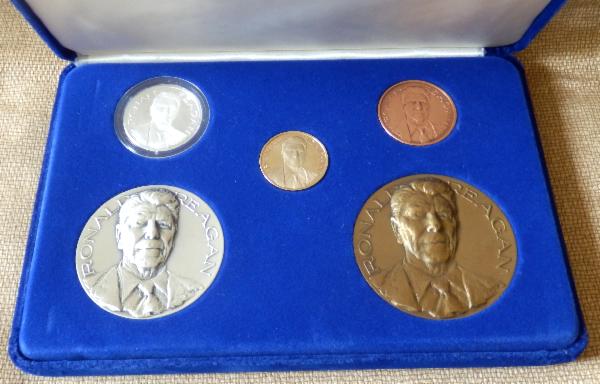 NEW ITEM Medallic Art Ronald Reagan LTD Numbered Edition 1981 Inaugural Medal Set with 14K Gold