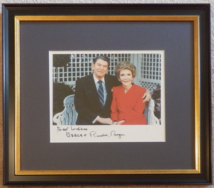 Ronald and Nancy Reagan Signed 10 x 8 Color Photo Framed