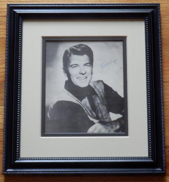 Ronald Reagan Signed Hollywood Years 8x10 Black and White Photo Framed