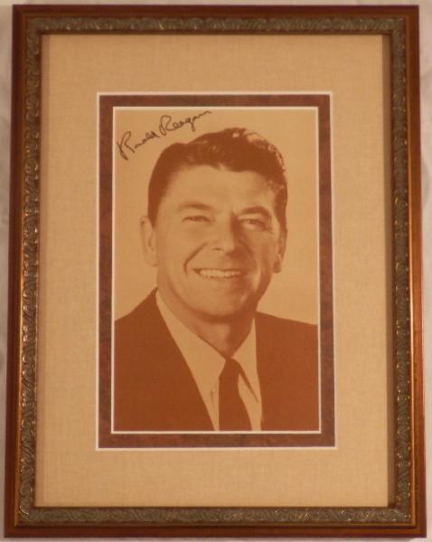 Ronald Reagan Signed Program Cover Framed