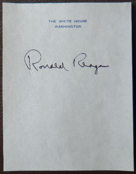Ronald Reagan Signed White House Stationary