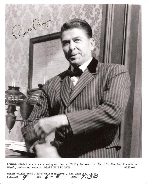 Ronald Reagan Signed Vintage 8 x 10 Black and White Hollywood Years Photo Still TV Show Death Valley Days