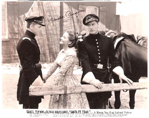 Ronald Reagan Signed Vintage 10 x 8 Hollywood Years Black and White Photo Still from the movie Santa Fe Trail